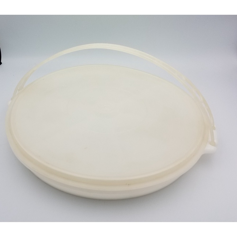 Vintage TUPPERWARE Party Susan Divided Relish Vegetable Serving Tray, Lid Handle